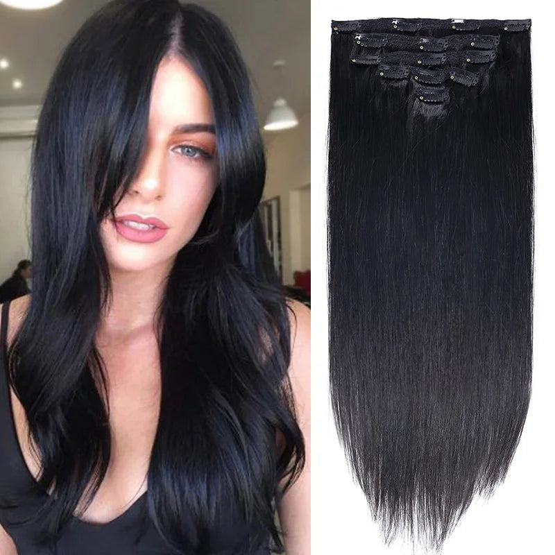 "Luxuriöse Clip-In Extensions – 100% Echthaar, Volumen & Länge in Minuten, verschiedene Farben & Längen"