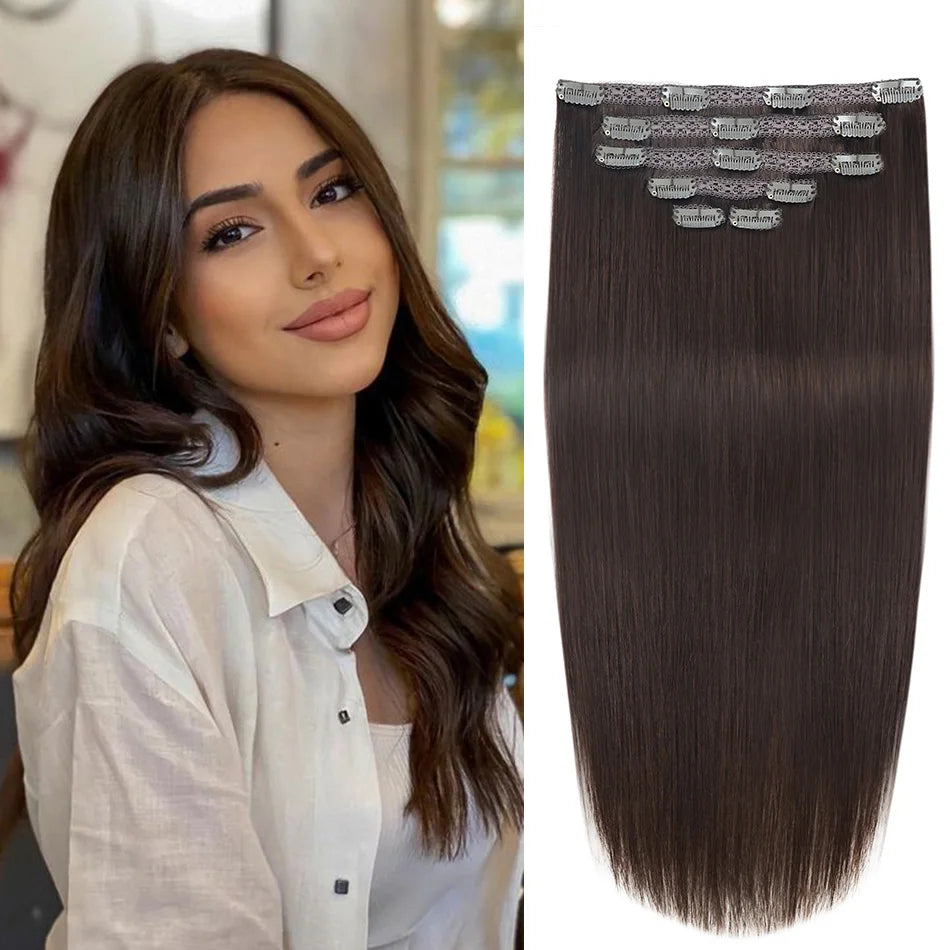 "Luxuriöse Clip-In Extensions – 100% Echthaar, Volumen & Länge in Minuten, verschiedene Farben & Längen"